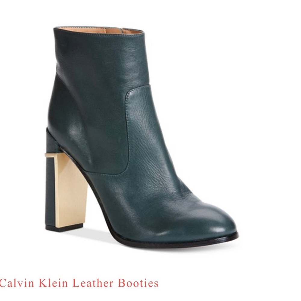 Calvin Klein ‘Karlia’ Smooth Calf Black Booties Size 8